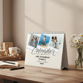 Modern Minimal Family Photo Collage Calendar 2026 Kalender