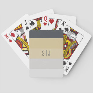 Modern Minimal Färgblock Monogram Anpassa Casinokort