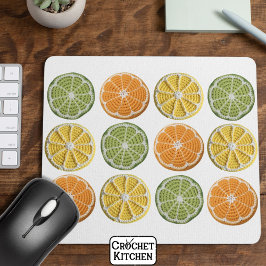 Modern minimal färsk citrusskiva från färska grödo musmatta