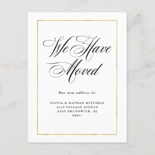 Modern minimal Faux Guld Flytta Announcement Meddelande Vykort