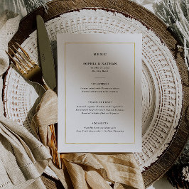 Modern minimal | Faux Guld Gräns Bröllop Meny