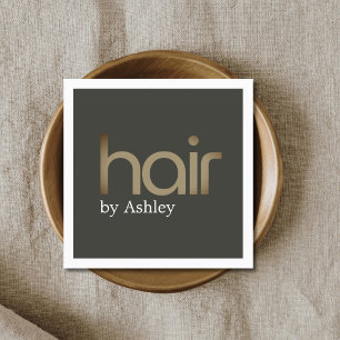 Modern Minimal Faux Metall Oil Black HairSalon Fyrkantigt Visitkort