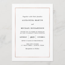 Modern minimal | Faux Ro Guld Gräns Bröllop