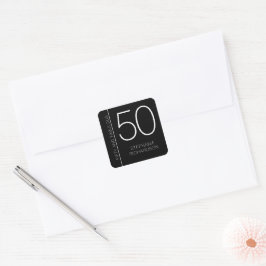 Modern Minimal Femtio och Fantastisk 50-årsdag Fyrkantigt Klistermärke