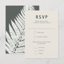 Modern Minimal Fern Botanical Woodland Bröllop OSA Kort