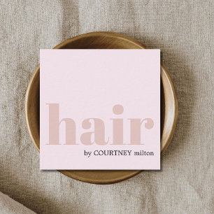Modern minimal fetstil Blek Ro Hair Salon Fyrkantigt Visitkort
