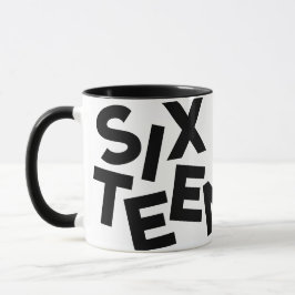 Modern minimal fetstil, typografi 16-årsfoto mugg