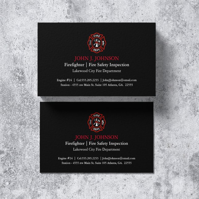 Modern Minimal Firefighter | Brandinspektör Visitkort (Skapare uppladdad)