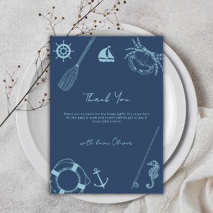 Modern minimal Fishing Nautical Boy Shower Tack Kort