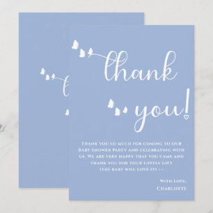 Modern Minimal Fjäril Kalligrafi Baby Shower Tack Kort