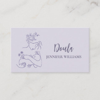 Modern Minimal Floral Amningsdoula Visitkort