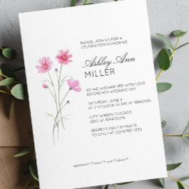 Modern Minimal Floral Detaljerad Bröllop Bröllopsf Inbjudningar