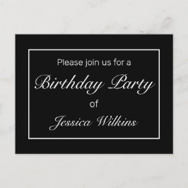 Modern Minimal Födelsedagsfest inbjudan-vykort Meddelande Vykort