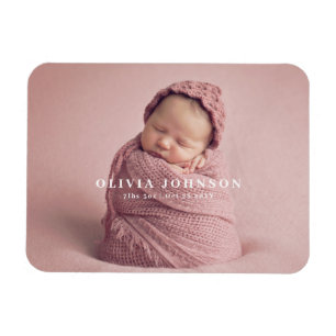 Modern minimal födelsemeddelande i Baby Magnet