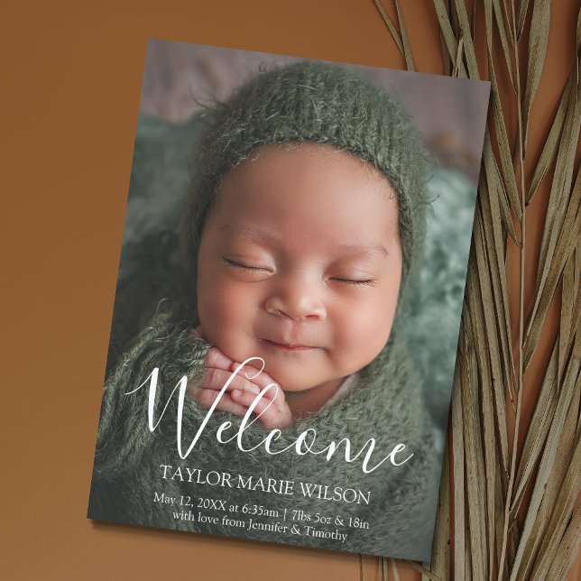 Modern minimal födelsemeddelande i Baby Meddelande (Skapare uppladdad)