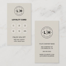 Modern minimal företagsverksamhet lojalitetskort