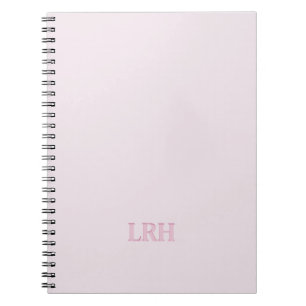 Modern minimal första Rosa Monogram Anteckningsbok