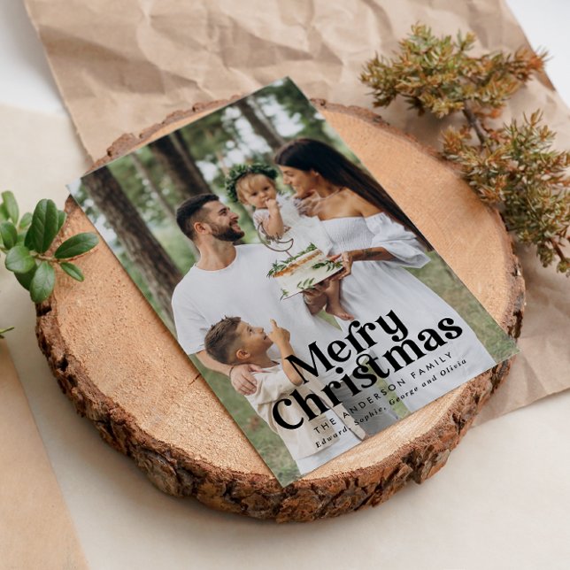 Modern minimal foto elegant fet typografi julkort (Skapare uppladdad)