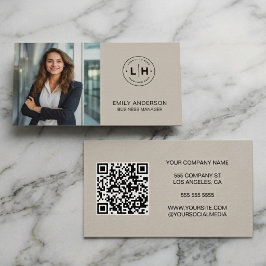 Modern Minimal Foto Logotyp QR Visitkort