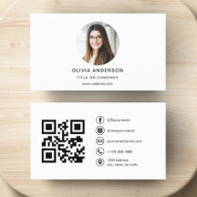 Modern minimal foto med QR Code Social Media