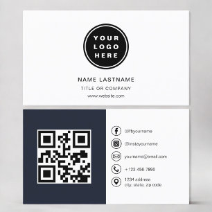 Modern minimal foto med QR Code Social Media Visitkort