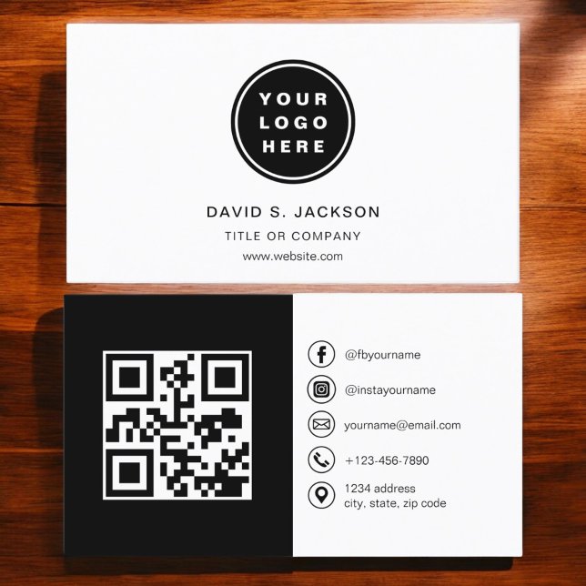 Modern minimal foto med QR Code Social Media Visitkort (Skapare uppladdad)