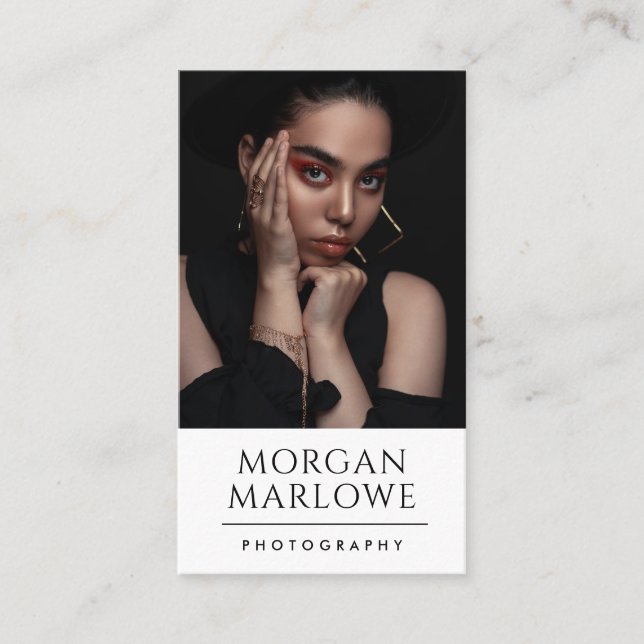 Modern minimal fotograf visitkort (Framsida)