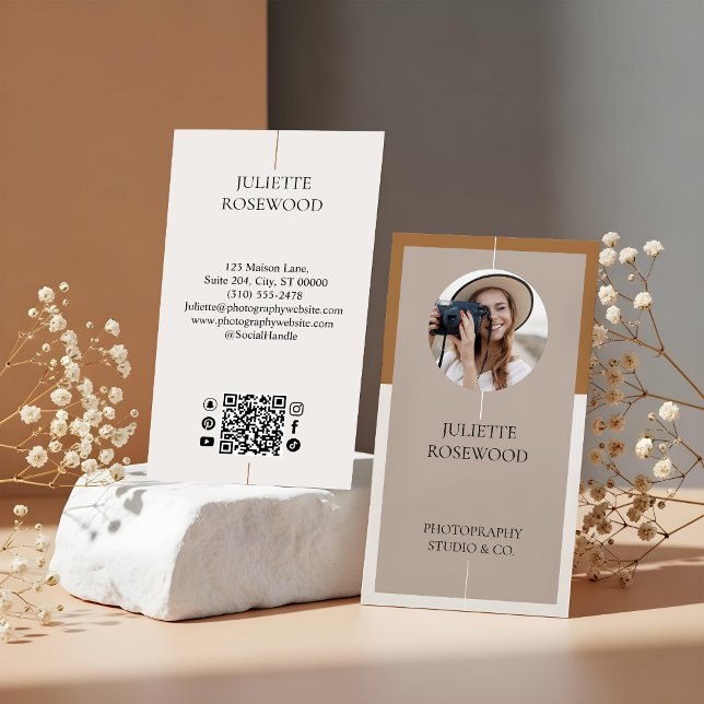 Modern Minimal Fotografering Professionell Fotogra Visitkort (Modern Minimal Photo Photography Professional Business Card)