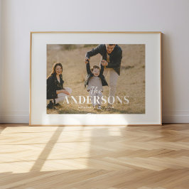 Modern Minimal Fotografi Anpassad Familjenamn Poster