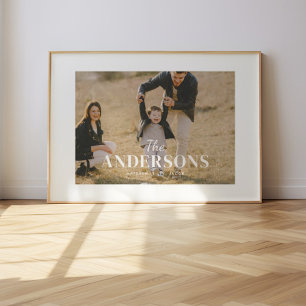 Modern Minimal Fotografi Anpassad Familjenamn Poster