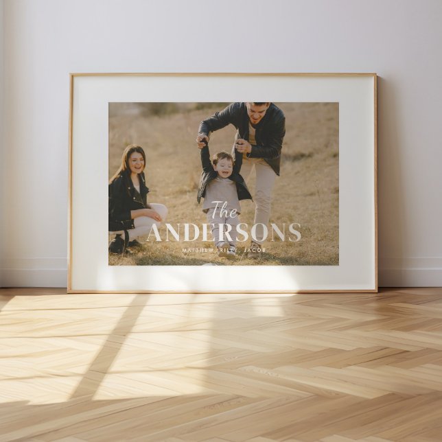 Modern Minimal Fotografi Anpassad Familjenamn Poster (Skapare uppladdad)