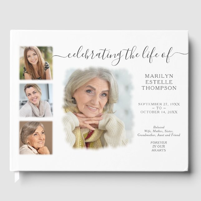 Modern minimal fotokollage gästböcker (Framsida)