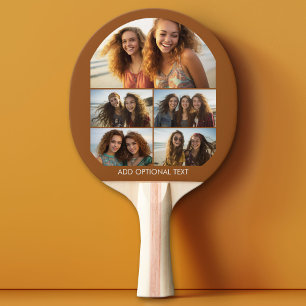 Modern minimal fotokollage med 5 bilder med text pingisracket
