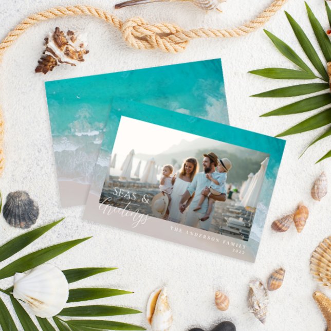 Modern minimal fotoutstrand julkort (Skapare uppladdad)