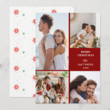 Modern Minimal Four Photo Collage Christmas