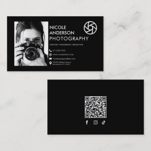 Modern Minimal Fram Logo Fotografi Foto Visitkort