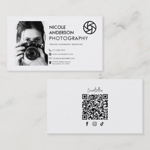 Modern Minimal Fram Logo Fotografi Foto Visitkort