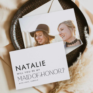 Modern minimal Frieri av Maid of honor kort