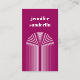 Modern Minimal Fuchsia Rosa Geometric Arch Visitkort