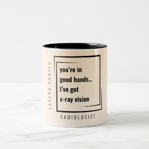Modern Minimal Funny Motivational Radiolog Gift Två-Tonad Mugg