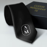 Modern minimal fyllningsmonogram - svart slips<br><div class="desc">Ett trendig,  en elegant monogramdesign i ett piller gräns. Modern,  minimal linjer med 2 monogram åtskilda av en rad. Bakgrunden till färg kan ändras.</div>