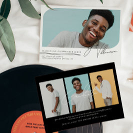 Modern minimal fyra foto-Studenten-inbjudan Spara Datumet