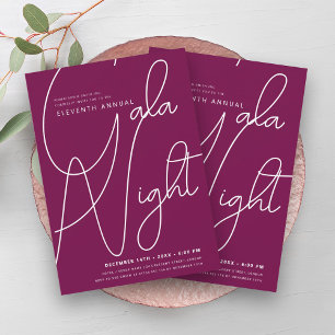 Modern Minimal GALA Company Magenta Inbjudningar