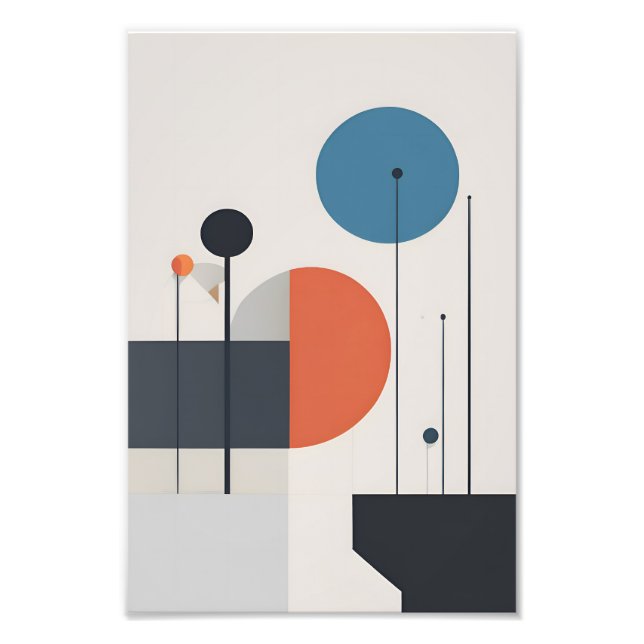 Modern minimal Geometric Abstrakt Art Fototryck (Framsidan)