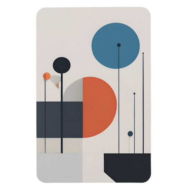 Modern minimal Geometric Abstrakt Art Magnet (Vertikal)