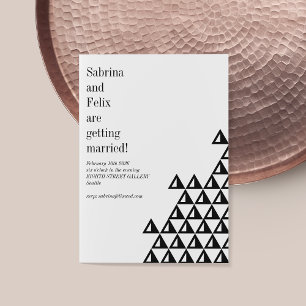 Modern Minimal Geometric Art Black White Bröllop Inbjudningar