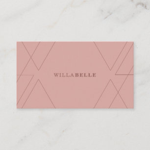 Modern minimal geometrisk linje Mönster Rosa/ Visitkort