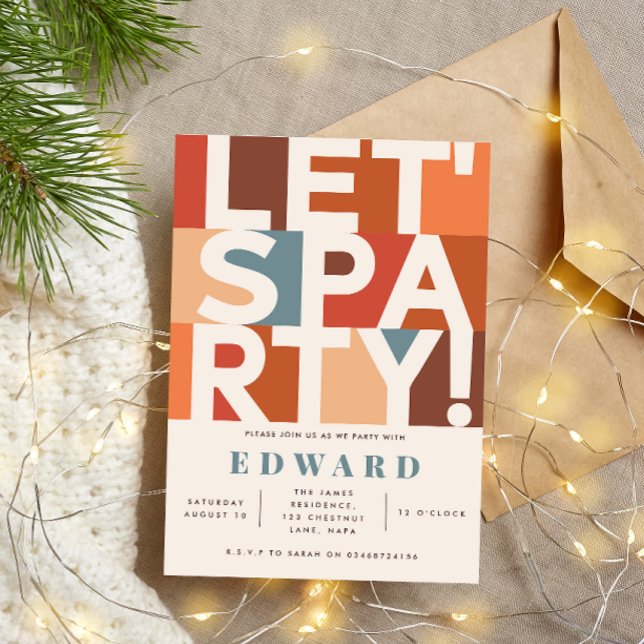 Modern minimal ger party fetstilt grafik inbjudningar (Skapare uppladdad)