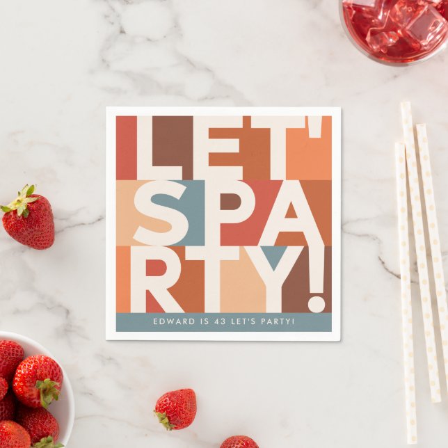 Modern minimal ger party fetstilt grafik pappersservett (Insitu)