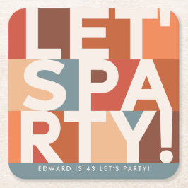 Modern minimal ger party fetstilt grafik underlägg papper kvadrat